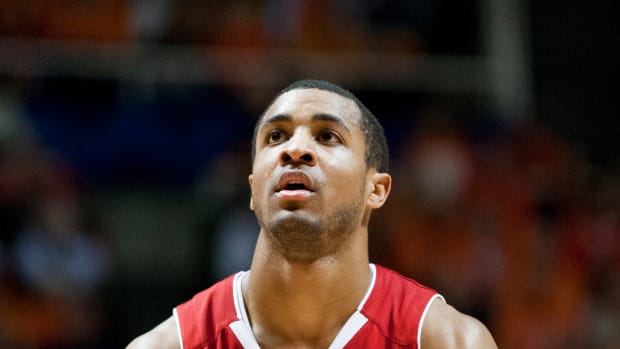 Wisconsin point guard Jordan Taylor shooting a free throw with the Badgers.